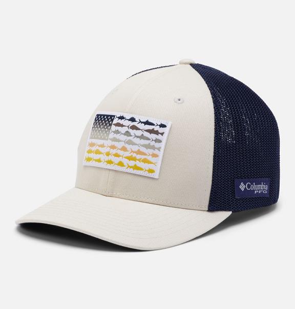 Columbia PFG Mesh Fish Flag Hats Navy For Men's NZ14523 New Zealand